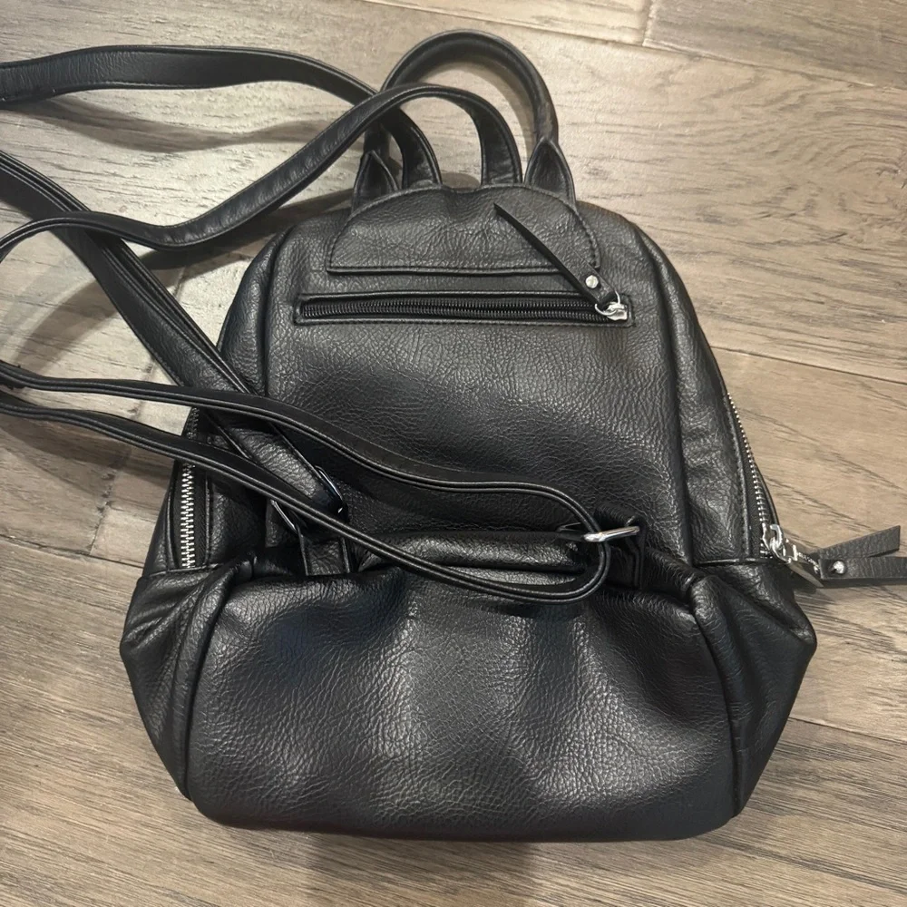 Max Studio Black Backpack‎ with Silver Details